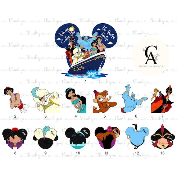 Personalized Disney Aladdin Inspired Cruise Door Magnet, Aladdin