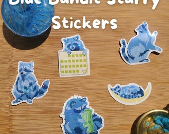 Holographic Raccoon Sticker: Blue Bandit Vinyl Decal - Waterproof & UV Resistant