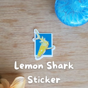 Cute Lemon Shark Sticker | Shark Week Art Gift for Ocean Lovers, Girlfriend, Best Friend, Roommate, Mother, and Family | Shark Vinyl Sticker