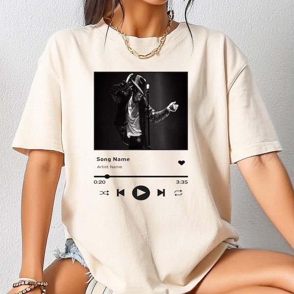 Custom Song Name Shirt And Photo Shirt, Custom Artist Name Shirt, Custom Song Name Shirt, Comfort Colors Favorite Song Tee, Music Player Tee