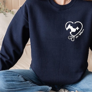 Custom Veterinary Sweatshirt, Personalized Veterinarian Sweater, Vet Tech Gift, Vet Tech Graduation Gift, Animal Doctor Gift, Vet Assistant