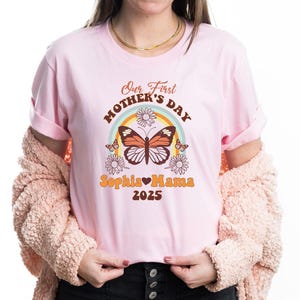 Personalized Our First Mothers Day Set, Comfort Colors Mothers Day Shirt, First Mother's Day Shirt, Mom and Baby Shirt, New Mom Gift Shirt image 7