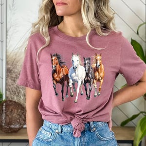 Comfort Colors Horses Shirt, Western Horses Shirt, Popular Horse Tee, Horse Lovers Gift, Cute Women Western Gift, Cowgirl Gift, Gift For Her image 2