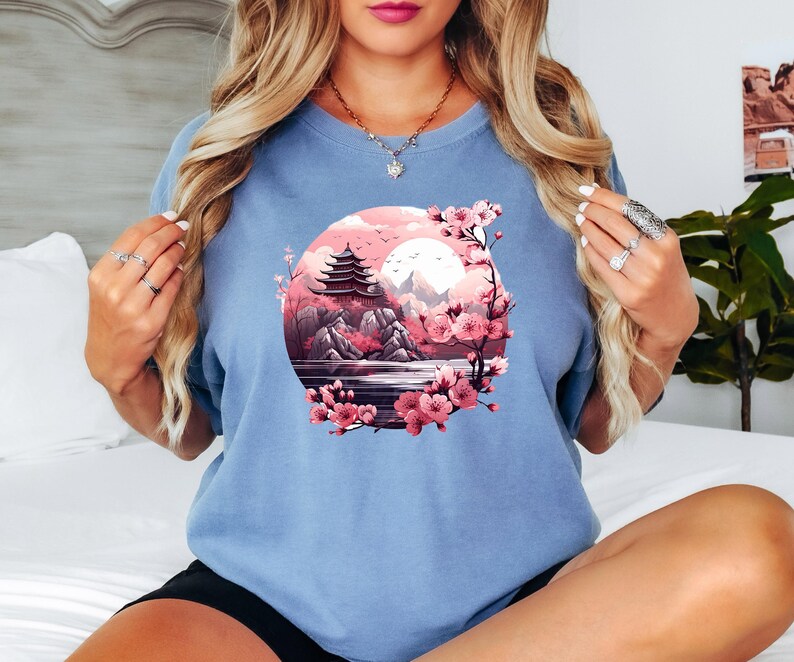 Comfort Colors Cherry Blossom Shirt, Japanese Cherry Blossoms Tee, Flower Nature Shirt, Spring Flowers Shirt, Sakura T-Shirt, Floral T-Shirt image 2