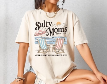 Salty Moms Beach Club Comfort Colors Shirt, The Beach Club Shirt, Aesthetic Beach Shirt, Mom Birthday Gift, Summer Vibes Shirt, Gift For Mom