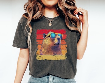 Comfort Colors Capybara Shirt, Capybara Lover Gift, Animal Lover Shirt, Capybara Mom Shirt, Pet Lover Shirt, Girls Capybara Gift