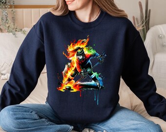 Girl Hockey Sweatshirt, Hockey Fan Sweater, Hockey Life Sweater, Funny Ice Hockey Sweat, Sports Women Sweater, Hockey Game Day Sweatshirt