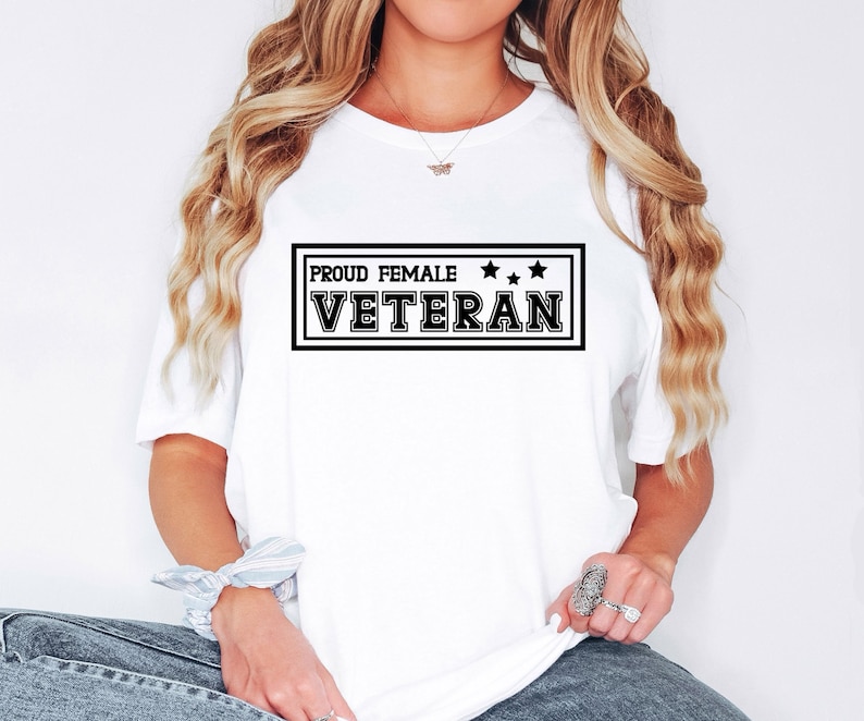 Proud Female Veteran Shirt, Comfort Colors Female Veteran Shirt, Patriotic Shirts for Women, Women Veterans Day Shirt, American Girl Shirt image 4