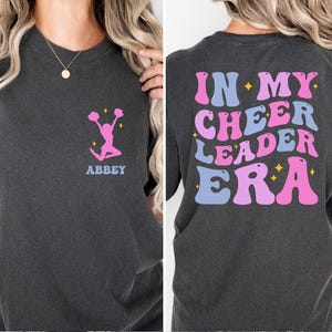 Comfort Colors In My Cheerleader Era Shirt, Custom Name Cheerleader Shirt, Girls Cheer Shirt, Cheerleader Gift Shirt, Dance T-Shirt