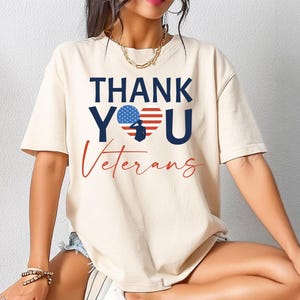 Thank You Veterans Shirt, Comfort Colors Veteran Day Shirt, USA Flag Veterans Tee, Army Husband Gift, Proud Veteran Shirt, Memorial Day Gift image 2