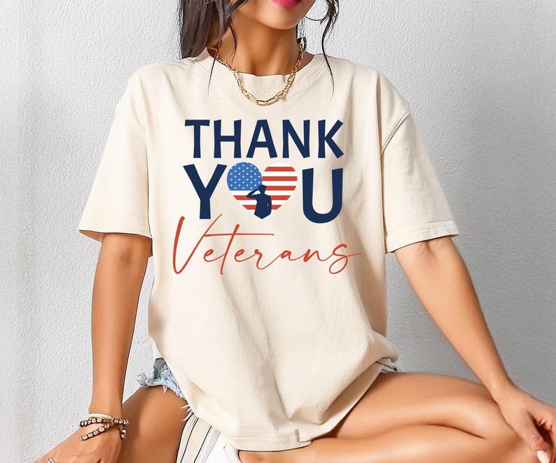 Thank You Veterans Shirt, Comfort Colors Veteran Day Shirt, USA Flag Veterans Tee, Army Husband Gift, Proud Veteran Shirt, Memorial Day Gift image 2
