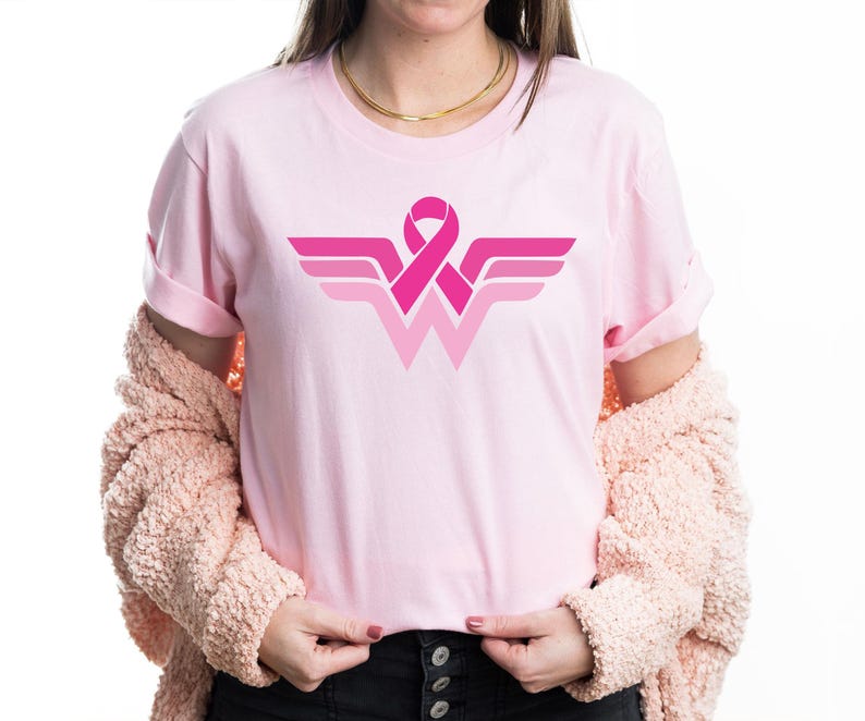 Cancer Ribbon Wonder Women Shirt, Comfort Colors Breast Cancer Awareness Shirt, Pink Ribbon Shirt, Cancer Warrior Shirt, Strong Women Shirt image 5