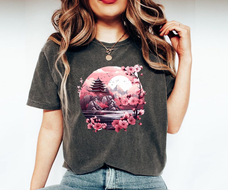 Comfort Colors Cherry Blossom Shirt, Japanese Cherry Blossoms Tee, Flower Nature Shirt, Spring Flowers Shirt, Sakura T-Shirt, Floral T-Shirt image 4