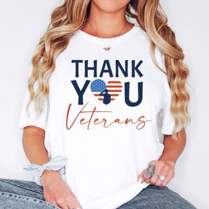 Thank You Veterans Shirt, Comfort Colors Veteran Day Shirt, USA Flag Veterans Tee, Army Husband Gift, Proud Veteran Shirt, Memorial Day Gift image 3