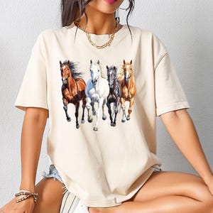 Comfort Colors Horses Shirt, Western Horses Shirt, Popular Horse Tee, Horse Lovers Gift, Cute Women Western Gift, Cowgirl Gift, Gift For Her image 4