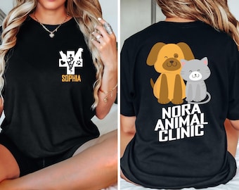 Custom Animal Clinic Shirt, Comfort Colors Veterinary Shirt, Custom Veterinarian Tee, Vet Life Shirt, Veterinarian Gift, Vet Tech Week Shirt