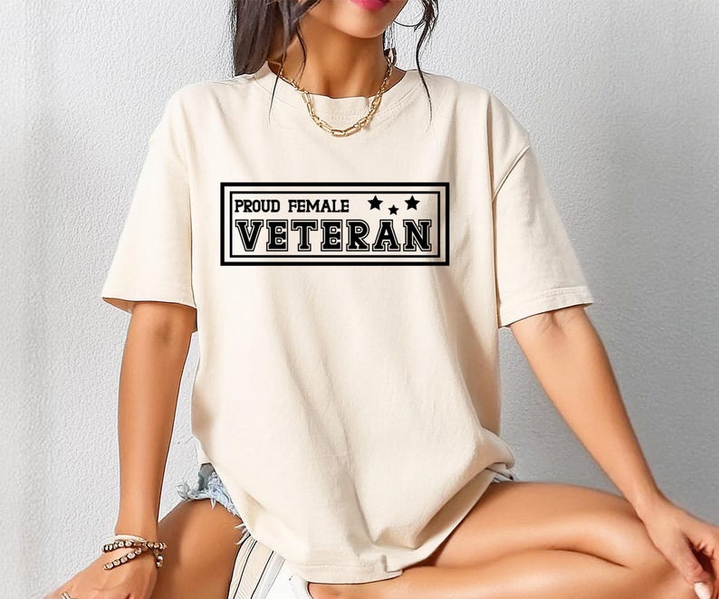 Proud Female Veteran Shirt, Comfort Colors Female Veteran Shirt, Patriotic Shirts for Women, Women Veterans Day Shirt, American Girl Shirt image 2