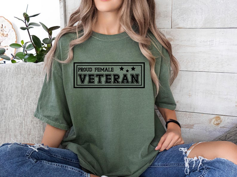 Proud Female Veteran Shirt, Comfort Colors Female Veteran Shirt, Patriotic Shirts for Women, Women Veterans Day Shirt, American Girl Shirt image 1