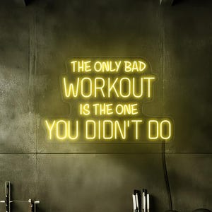 Jedyny zły znak neonowy do ćwiczeń, znak neonowy GYM, znak led z cytatem GYM, dekoracja znaku neonowego do ćwiczeń, dekoracja znaku neonowego Fitness, dekoracja ścienna GYM
