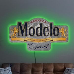 Modelo neon sign, Modelo Especial sign, Modelo logo lighted, Beer neon sign decor, Modelo label sign, Modelo lover gift, Modelo art decor