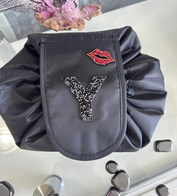 Personalized Drawstring Makeup Bag Travel Organizer Cosmetic Lazy Make up Bag Bridesmaid Gifts Etsy