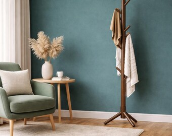 Rustic Free Standing Coat Rack | Adjustable 8-Hook Hat & Garment Stand