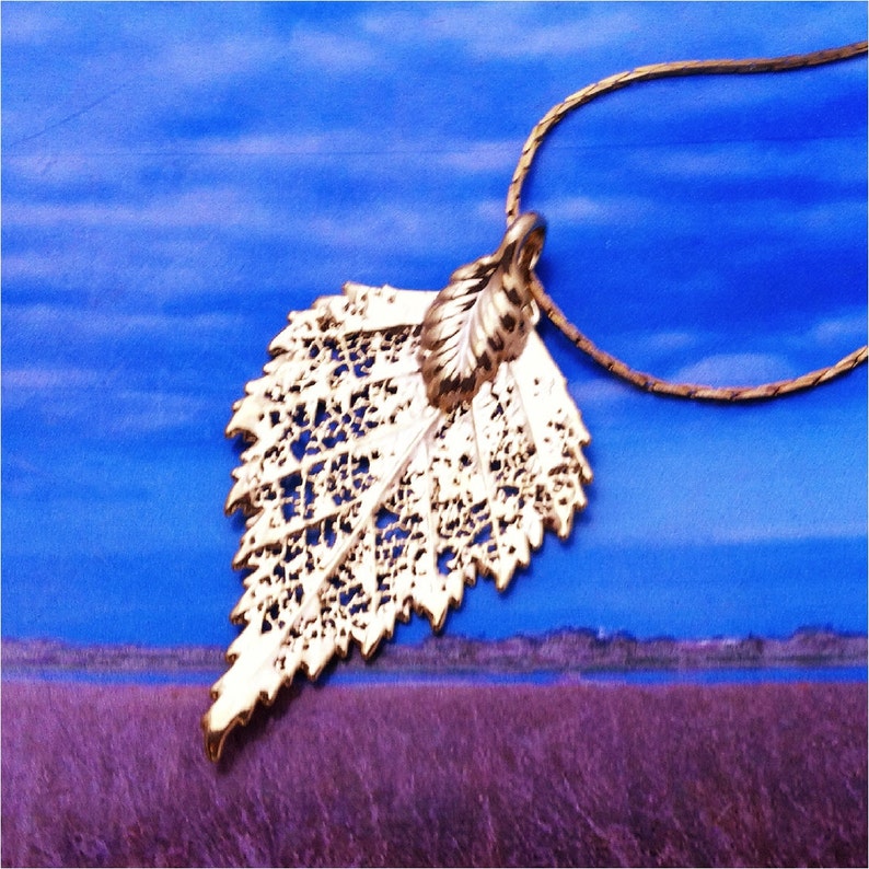 Real Leaf Jewelry BIRCH Leaf 24K Gold Dipped Leaves Etsy
