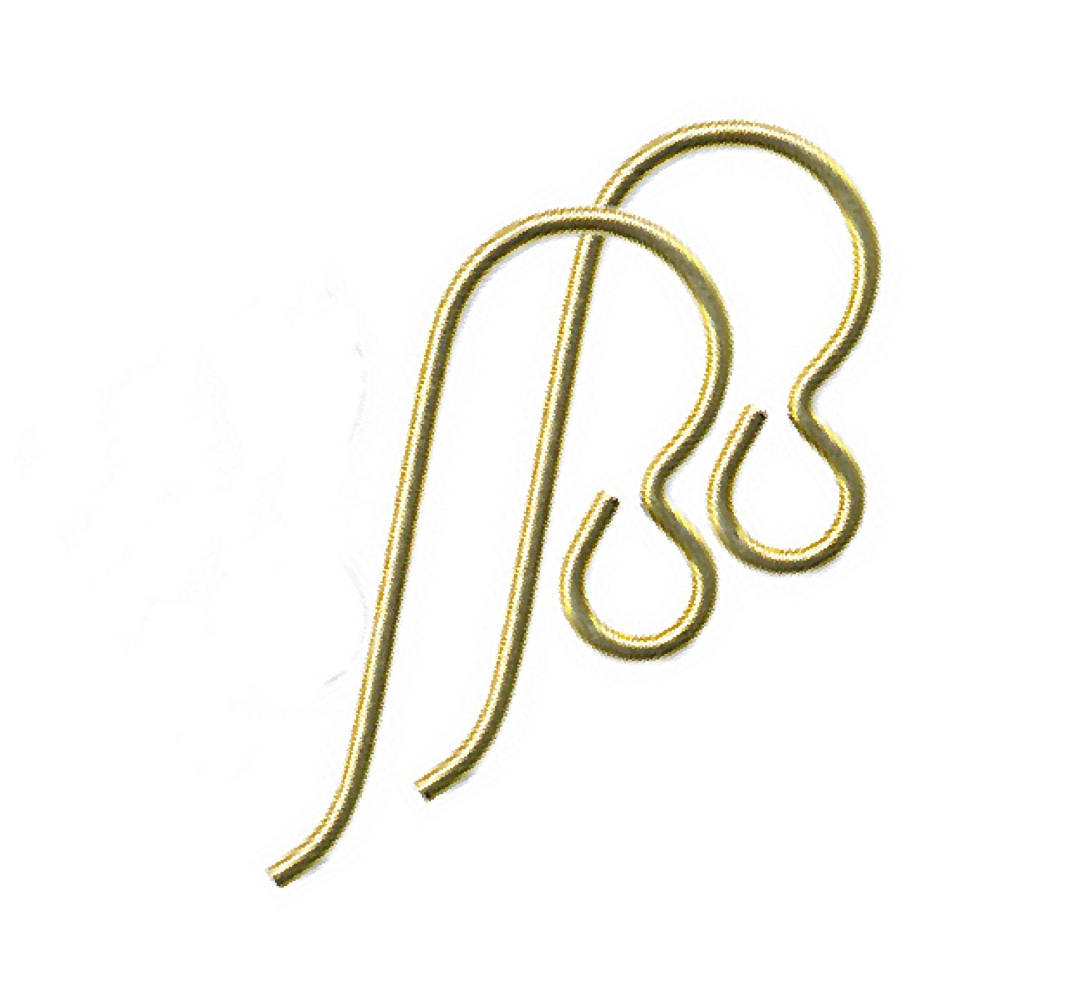 Niobium hypoallergenic French Ear Wires, Yellow Gold, 20 gauge, jewel…