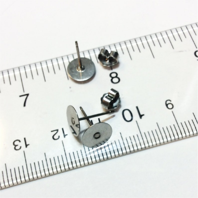 Pure TITANIUM Earring Posts & Stainless Ear Nuts46 or 8mm Etsy