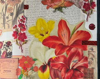 Rood-gele bloemenprint