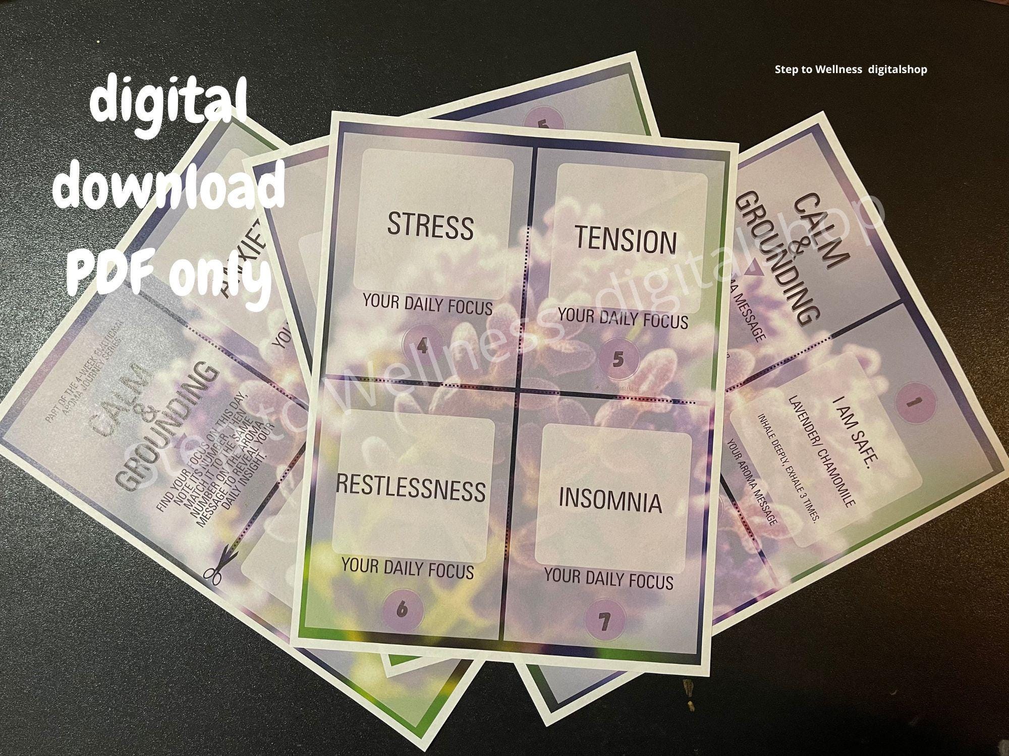 Work Wellness Cards.pdf Calm & Grounding Printable Wellness Cards | Stress Relief | Mindful ...