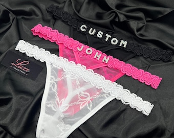 Lencería personalizada, tanga personalizada, tanga con nombre, tanga con nombre personalizado