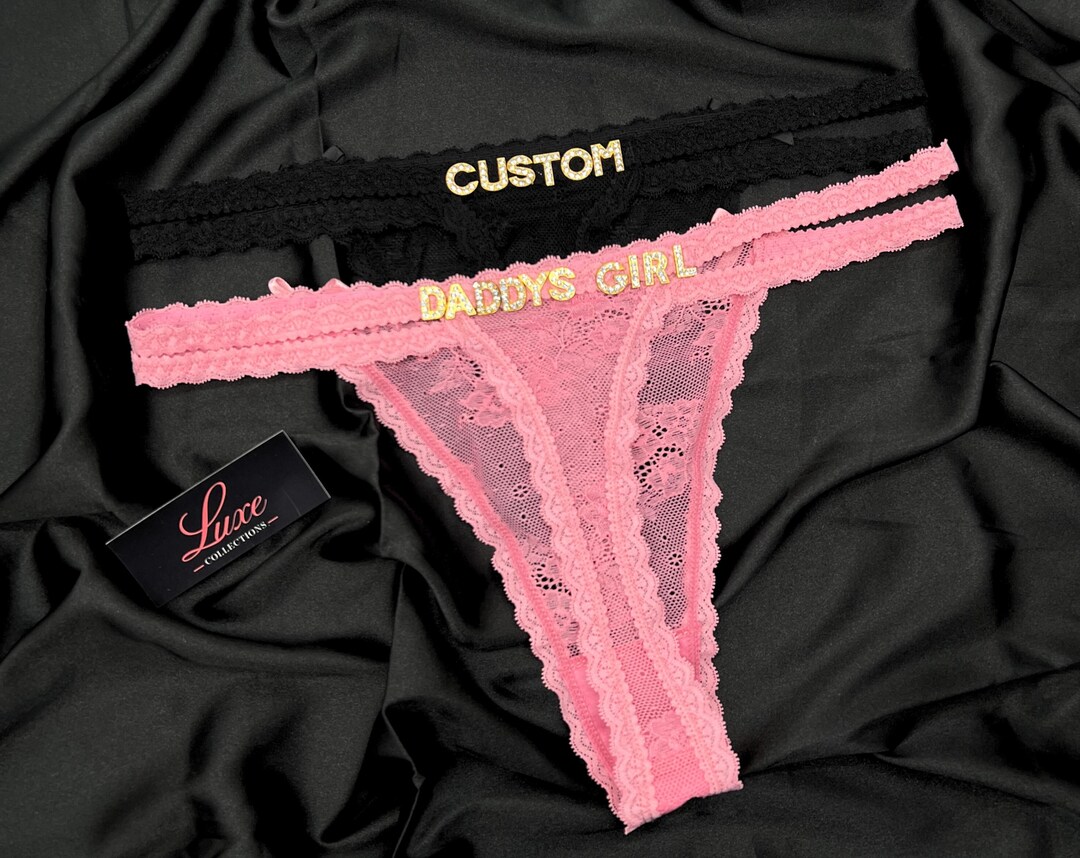 Custom Thong G-strings With Gold Charms Name, Personalized Thong With ...