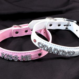 Personalized Letters Choker Collar Necklace, Rhinestone Letters Choker, Collar Necklace For Party, Women Cosplay Daddy&#39;s Girl Choker