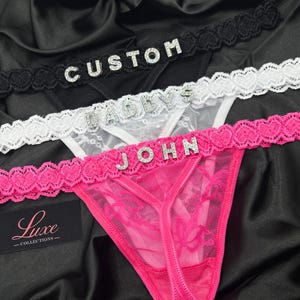 Thong With Silver Charms, Custom Thong G-strings With Name, Personalised Thong, Custom Name Thong, Gift For Boyfriend, Gift For Girlfriend