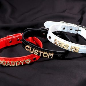 Personalized Letters Choker Collar Necklace, Rhinestone Letters Choker, Collar Necklace For Party, Women Cosplay Daddy&#39;s Girl Choker