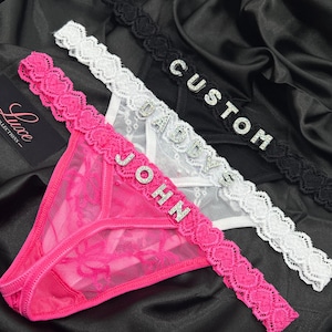 Tanga con nombre personalizado y letras plateadas, tanga con nombre personalizado, tanga con nombre personalizado, tanga con nombre personalizado
