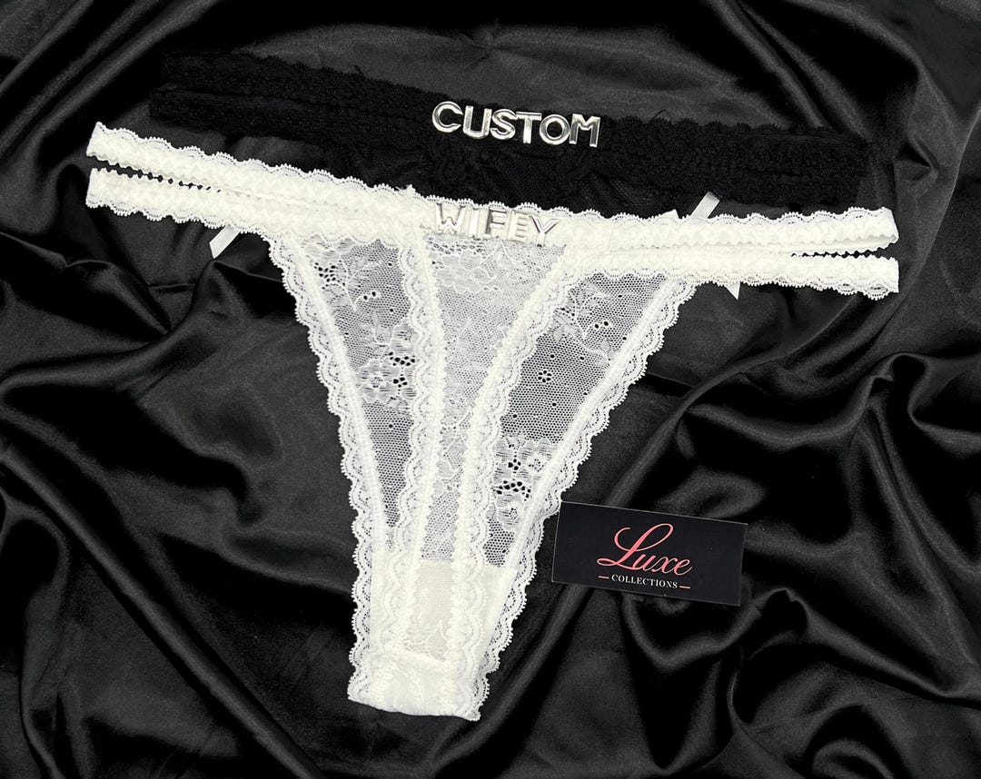 Personal String Custom Thong G-strings With Silver Charms Name, Personalized Thong With ...