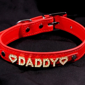 Personalized Letters Choker Collar Necklace, Rhinestone Letters Choker, Collar Necklace For Party, Women Cosplay Daddy&#39;s Girl Choker