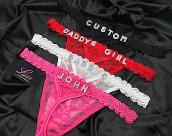 Custom Name Thong, Anniversary Gift, Name Thong, Personalised Name Thong, Gift for Him, Couple Gift
