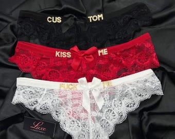 Custom Name Lingerie, Personalised Name Thong, Custom Name Thong