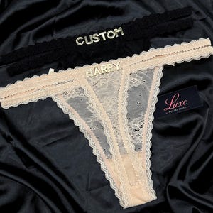 Custom Thong G-strings With Gold Charms Name, Personalized Thong With Name, Custom Thong, Custom Name Thong, Anniversary Gift