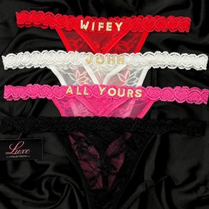 Custom Name Lace Thong, Personalised Name Thong, Custom Name Thong