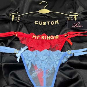 Thong With Gold Charms Custom Thong G-strings With Name, Personalised Thong, Custom Name Thong