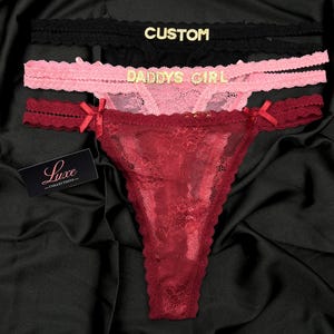 Custom Name Lace Thong, Personalised Name Thong, Custom Name Thong, Custom Thong