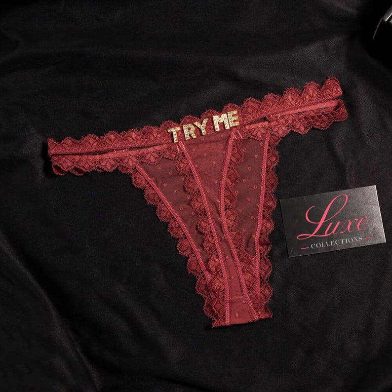Personalisierter Name Tanga, Benutzerdefinierter Name Spitze Tanga, Benutzerdefinierter Name Tanga, Benutzerdefinierter Tanga Bild 5