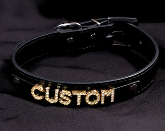 Custom Women Choker Collar, Name Choker Collar, Word Collar Necklace, Cosplay Initial Letters Choker, Gifts For Him