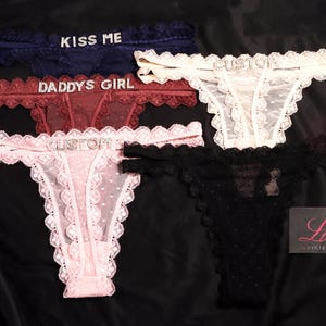 Thong With Silver Charms, Custom Thong G-strings With Name, Personalised Thong, Custom Name Thong