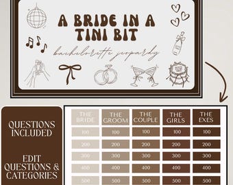 Bachelorette Jeopardy Game Template | Editable Trivia (Canva)