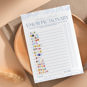 Baby Shower Emoji Pictionary Game Nursery Rhyme Pictionary Digital Download Baby Shower Activity Template Baby Trivia Baby Shower Game